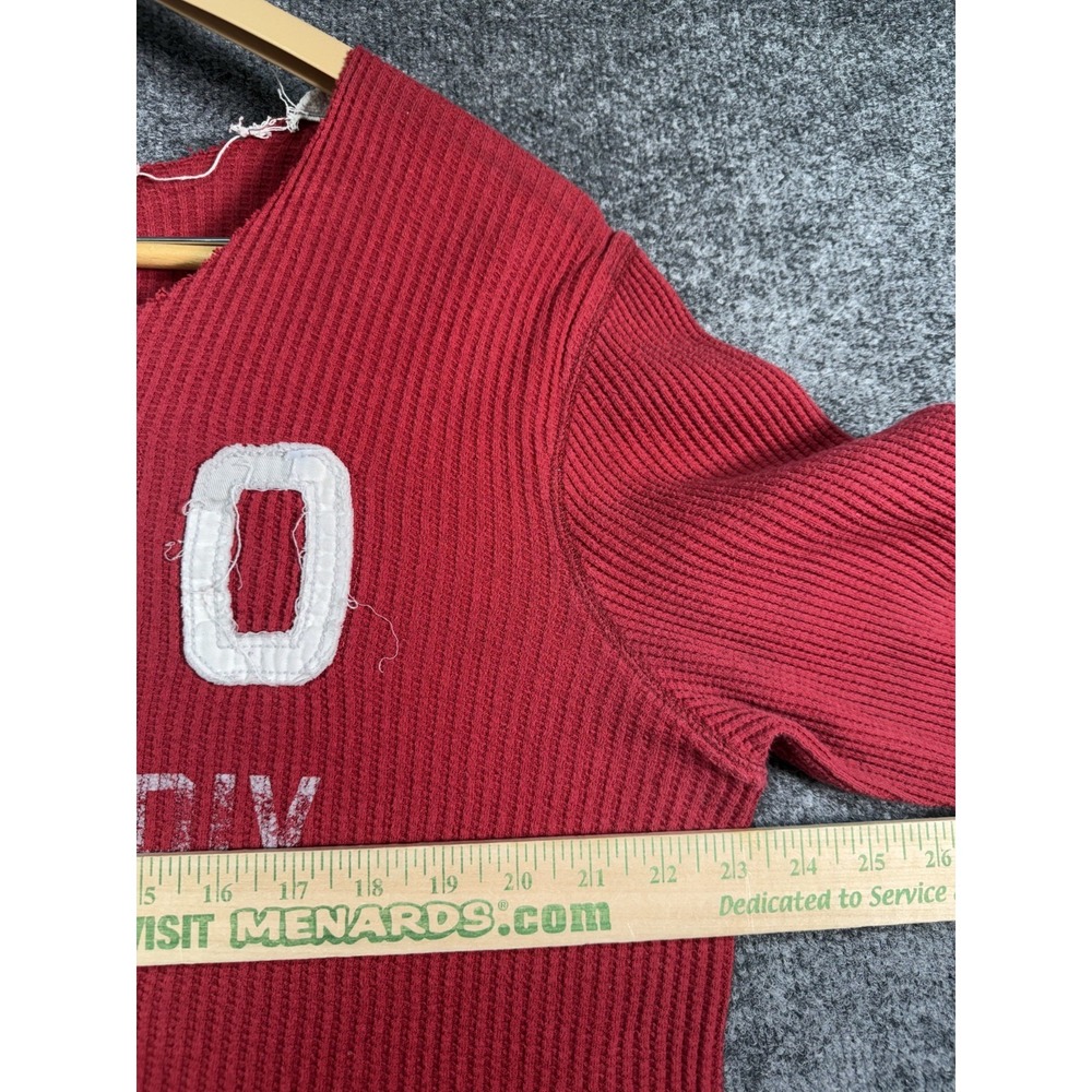 Aeropostale Cropped Top Sweater Women's XL Red Waffle Knit Spell-out Vintage Y2K - Picture 4 of 10